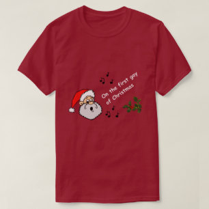 Grappige Vrolijke Kerstmis op de Eerste T-shirt