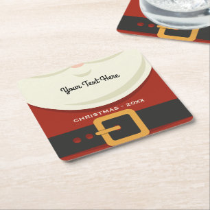 Grappige Vrolijke Kerstmis Sinterklaas Kostuum Cus Vierkante Kartonnen Onderzetter