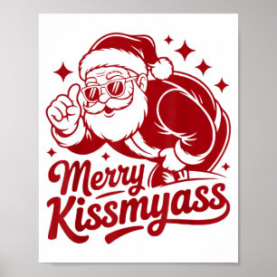Grappige vrolijke Kusmijn Kerstmis Grappige Kerstm Poster