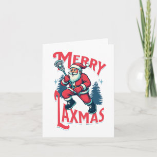 Grappige vrolijke Laxmas Lacrosse Kerstkaart Feestdagen Kaart