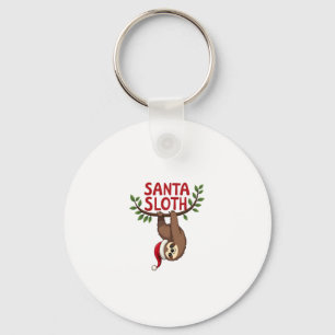 Grappige vrolijke luiaard Kerstmis luiaard lui die Sleutelhanger