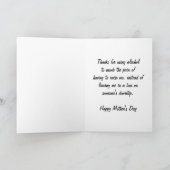 Grappige  vrolijke Moederdag Kaart (Binnen)