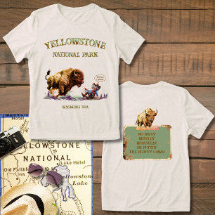 Grappige Vrouw die een Wilde Bizon Buffel Ropet T- Tri-Blend Shirt