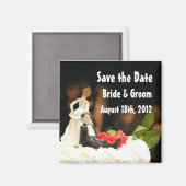 Grappige Vrouw Dragging Man Save the Date Magnet Magneet (Voorkant / Achterkant)