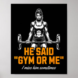 Grappige Vrouw Gewichtheffen Bodybuilding Gezegde Poster