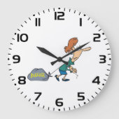 Grappige vrouw met emotionele bagage grote klok (Voorkant)