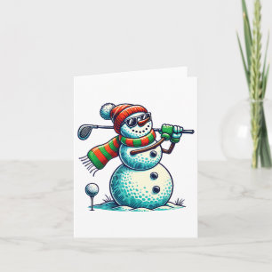 Grappige vrouw spelen golfbal Kerst Golf Liefde Kaart