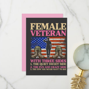 Grappige Vrouwelijke Veterane Militaire Vrouw Amer Bedankkaart