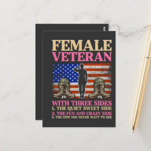 Grappige Vrouwelijke Veterane Militaire Vrouw Amer Briefkaart