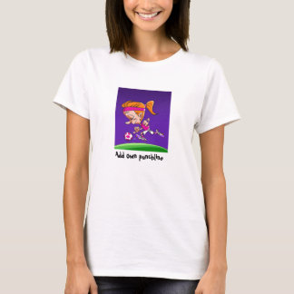 Grappige vrouwelijke voetballer voetbal meisje car t-shirt
