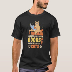 Grappige Vrouwen Bibliotheek Medewerker Boek Kat P T-shirt