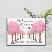 Grappige Vrouwen Hout & Borrel Damesfeest Kaart (Staand voorkant)