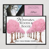 Grappige Vrouwen Hout & Borrel Damesfeest Kaart (Voorkant / Achterkant)