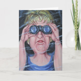 Grappige vrouwen met een verrekijker kaart