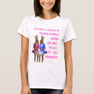 Grappige vrouwen spree tekst uitgeven t-shirt