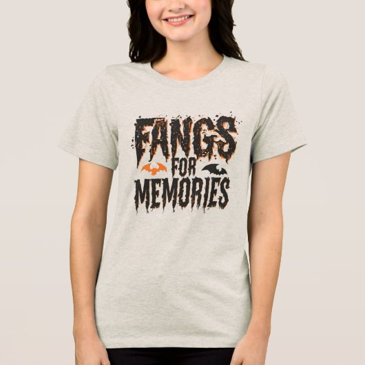 Grappige vrouwen T-shirts Fangs voor de herinnerin (Voorkant)