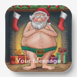 Grappige Vuil Santa Kerstcollectie Papieren Bordje
