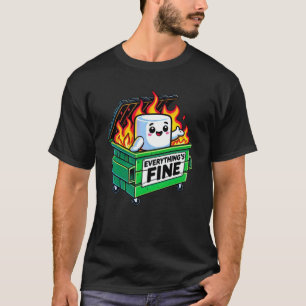Grappige vuilcontainer vuur alles fijne marshmallo t-shirt