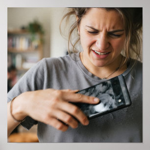 Grappige vuile telefoon scherm veeg relate poster