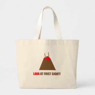 Grappige vulkaan grote tote bag