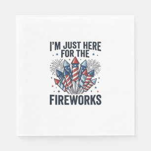 Grappige Vuurwerk Liefhebber Vintage Patriottisch Servet