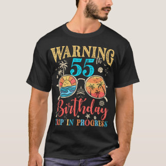 Grappige Waarschuwing 55 Jaar Oud 55e Verjaardag T T-shirt