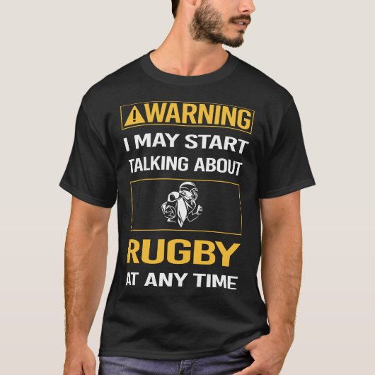 Grappige waarschuwing Rugby T-shirt (Voorkant)