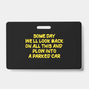 Grappige Waarschuwing Tijdens Nostalgisch Rijden Q Badge