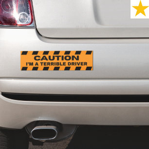 Grappige Waarschuwing Waarschuwing Slecht Bestuurd Bumpersticker
