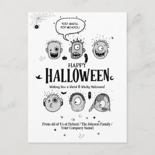 Grappige Wacky Monster Kids Halloween Postkaart On