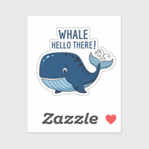 Grappige Walvis Hallo Daar Stomme Spreuk Schattig Sticker