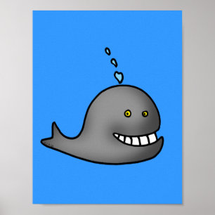 Grappige walvis poster