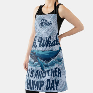Grappige Walvisgrap "Oh Walvis" Bultdagontwerp Schort