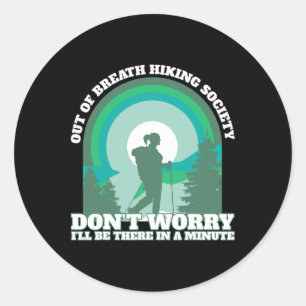 Grappige wandelaar buiten adem Wandelvereniging Tr Ronde Sticker