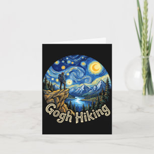 Grappige wandelaar gogh wandelen sterrenhemel kuns kaart