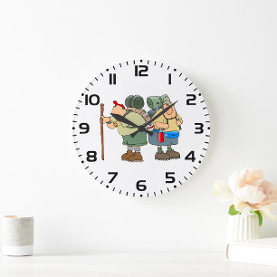 Grappige wandelaars Outdoor Adventure Camping Humo Grote Klok