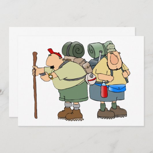 Grappige wandelaars Outdoor Adventure Camping Humo Kaart (Voorkant / Achterkant)