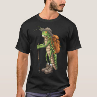 Grappige Wandelende Sprinkhaan Grafisch Kampeerlie T-shirt