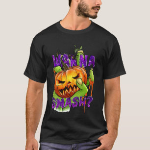 Grappige Wanna Smash Pumpkins Halloween Voor Manne T-shirt
