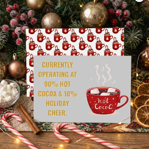 Grappige Warme Cacao & Kerstvreugde Festieve Kerst Feestdagenkaart