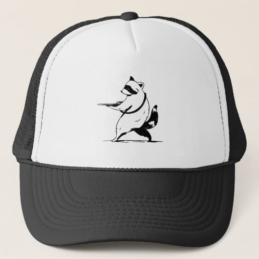 Grappige Wasbeentjes Schutter Trucker Pet (Voorkant)