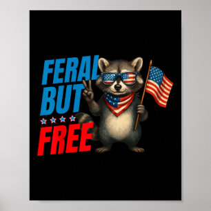 Grappige wasbeer 1776 4 juli 2025 Onafhankelijkhei Poster