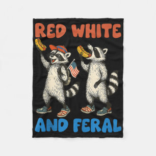 Grappige wasbeer 4 juli Amerikaanse vlag patriotti Fleece Deken