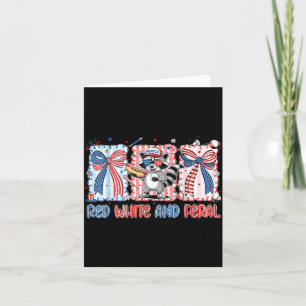 Grappige Wasbeer 4 juli Patriottische Cute Rood Wi Kaart