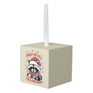 Grappige Wasbeer Eerst En Vooral Ben Ik Een Genot Kubus Ornament
