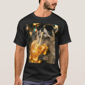 Grappige Wasbeer Eet Geroosterd Kaas T-shirt