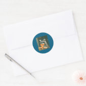 Grappige Wasbeer Eet Zza Dier Meme Mannen Vrouwen  Ronde Sticker (Envelop)