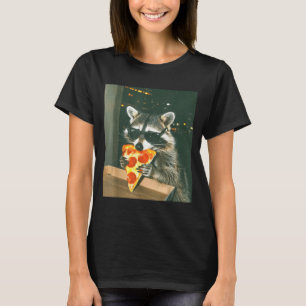 Grappige Wasbeer Eet Zza Dier Meme Mannen Vrouwen T-shirt