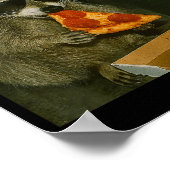 Grappige Wasbeer Eet Zza Dier Meme Poster (Hoek)