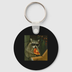 Grappige Wasbeer Eet Zza Dieren Meme Sleutelhanger